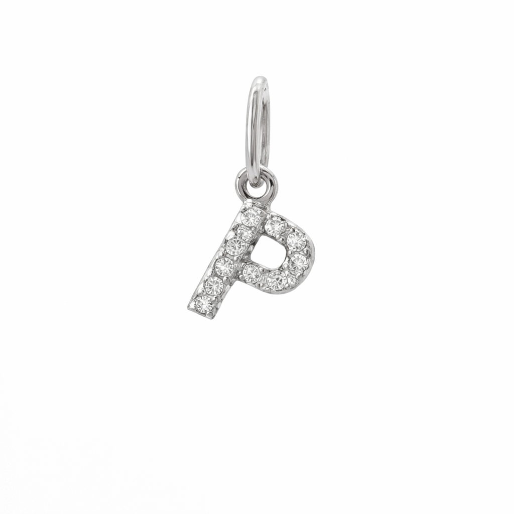 Dije Inicial con Diamantes en Oro 14K