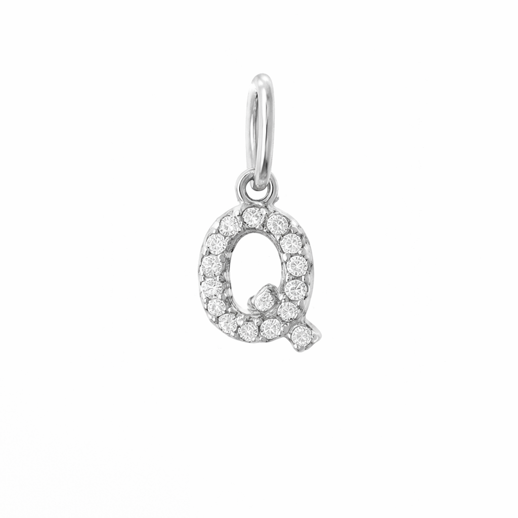 Dije Inicial con Diamantes en Oro 14K
