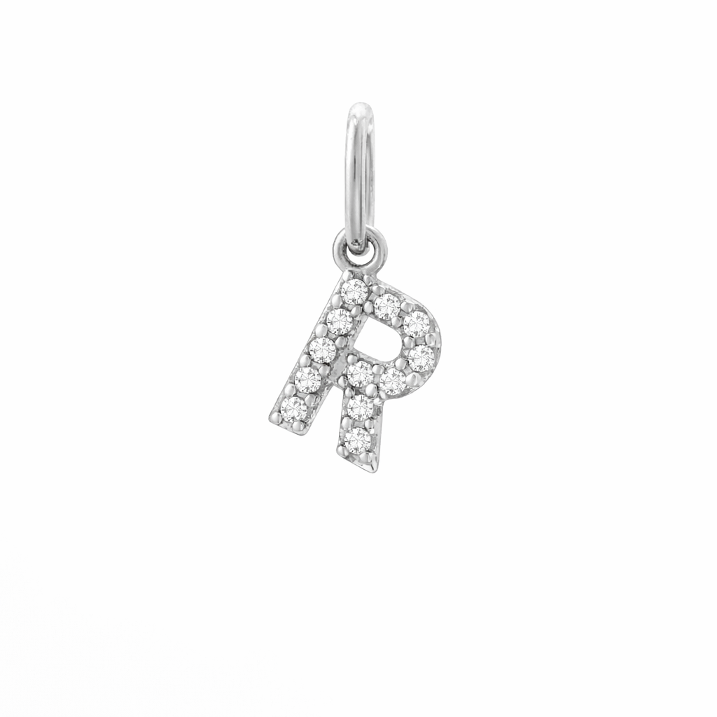 Dije Inicial con Diamantes en Oro 14K