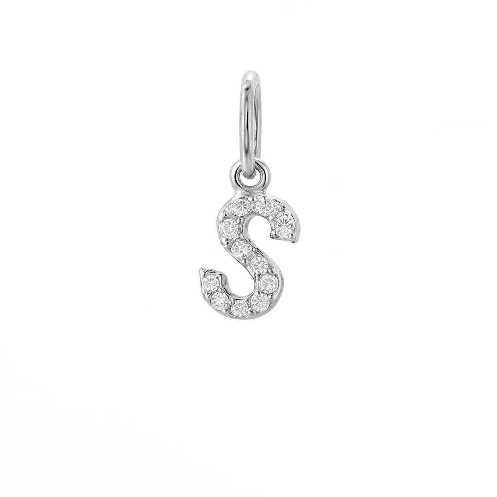 Dije Inicial con Diamantes en Oro 14K