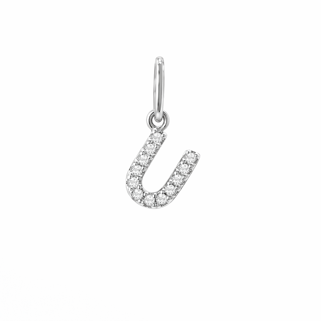 Dije Inicial con Diamantes en Oro 14K