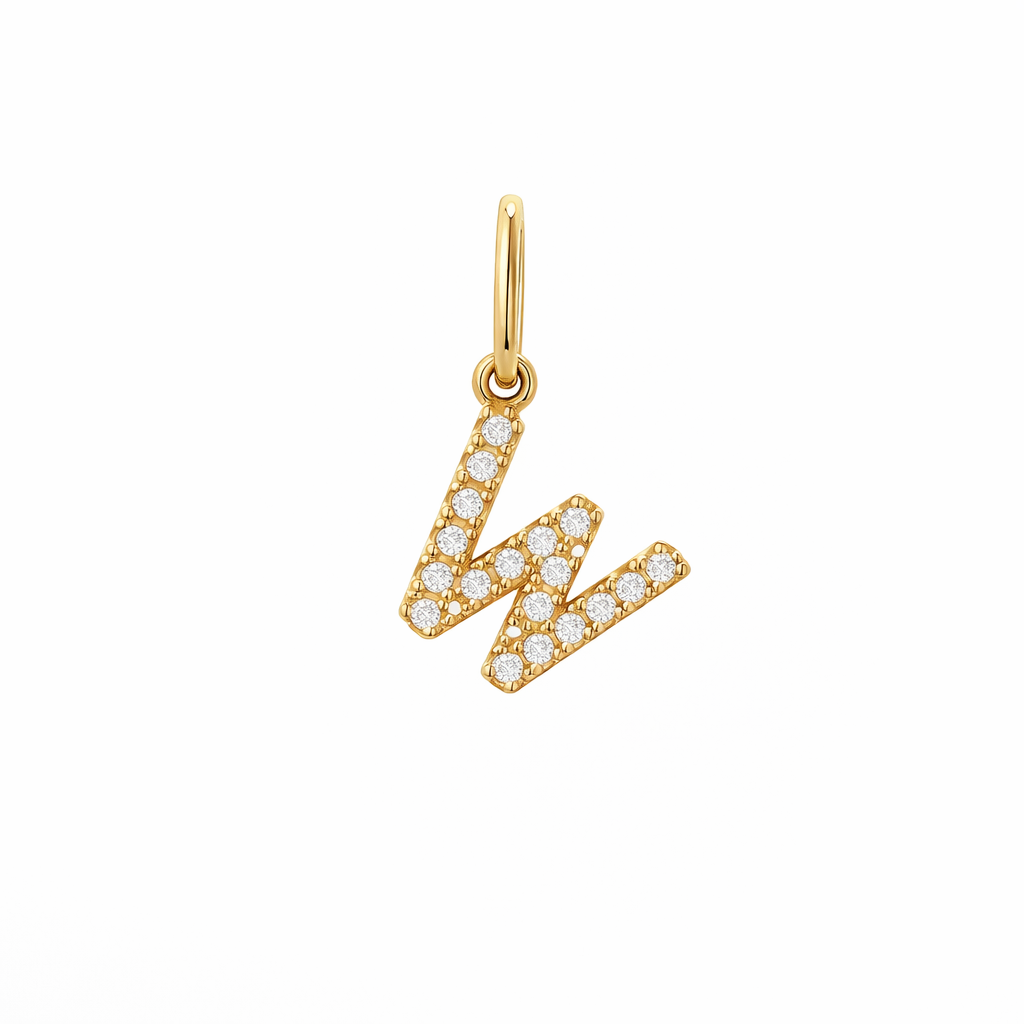 Dije Inicial con Diamantes en Oro 14K
