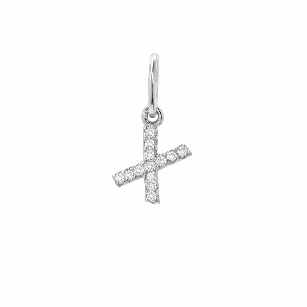 Dije Inicial con Diamantes en Oro 14K