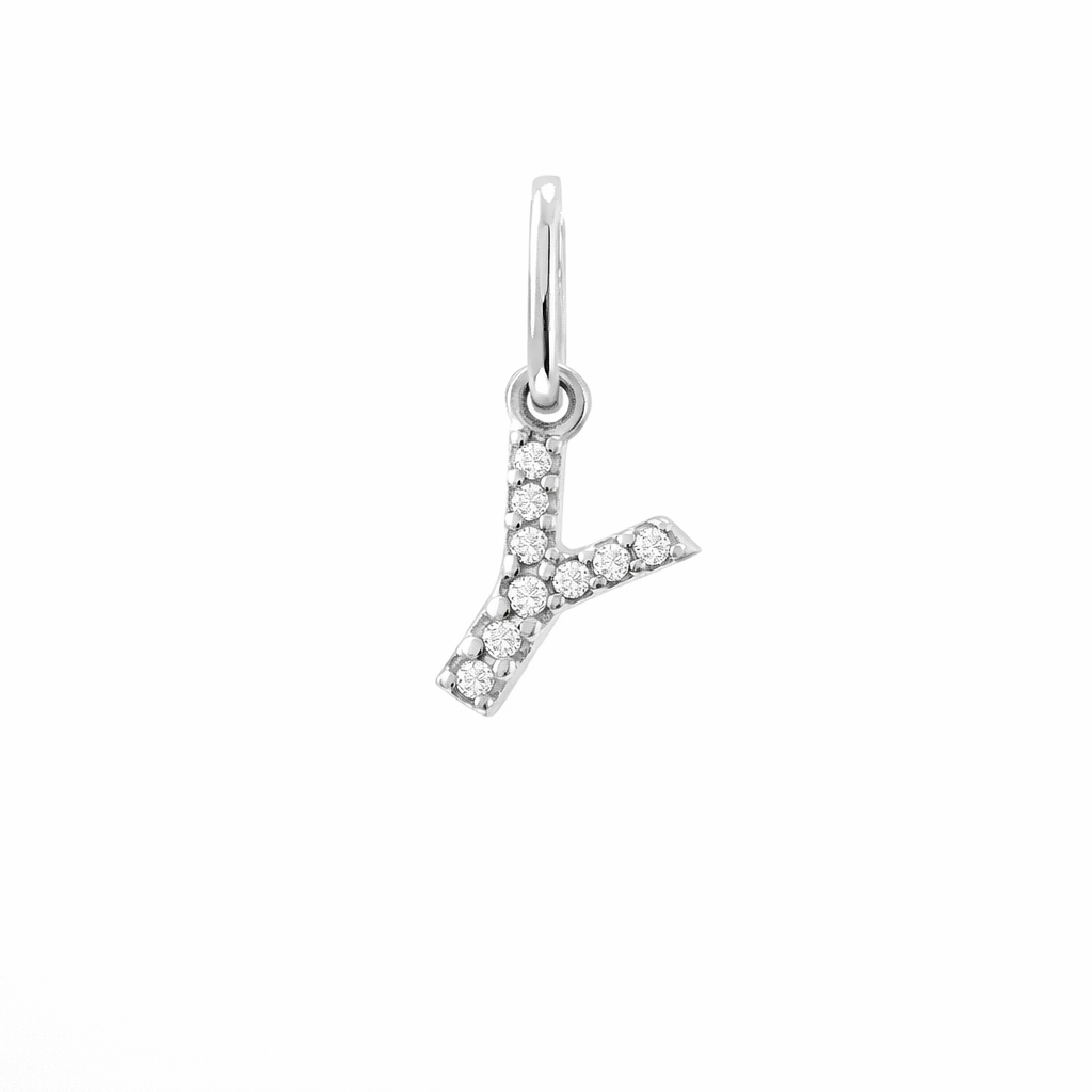 Dije Inicial con Diamantes en Oro 14K