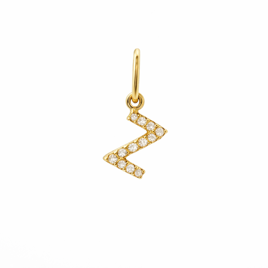 Dije Inicial con Diamantes en Oro 14K