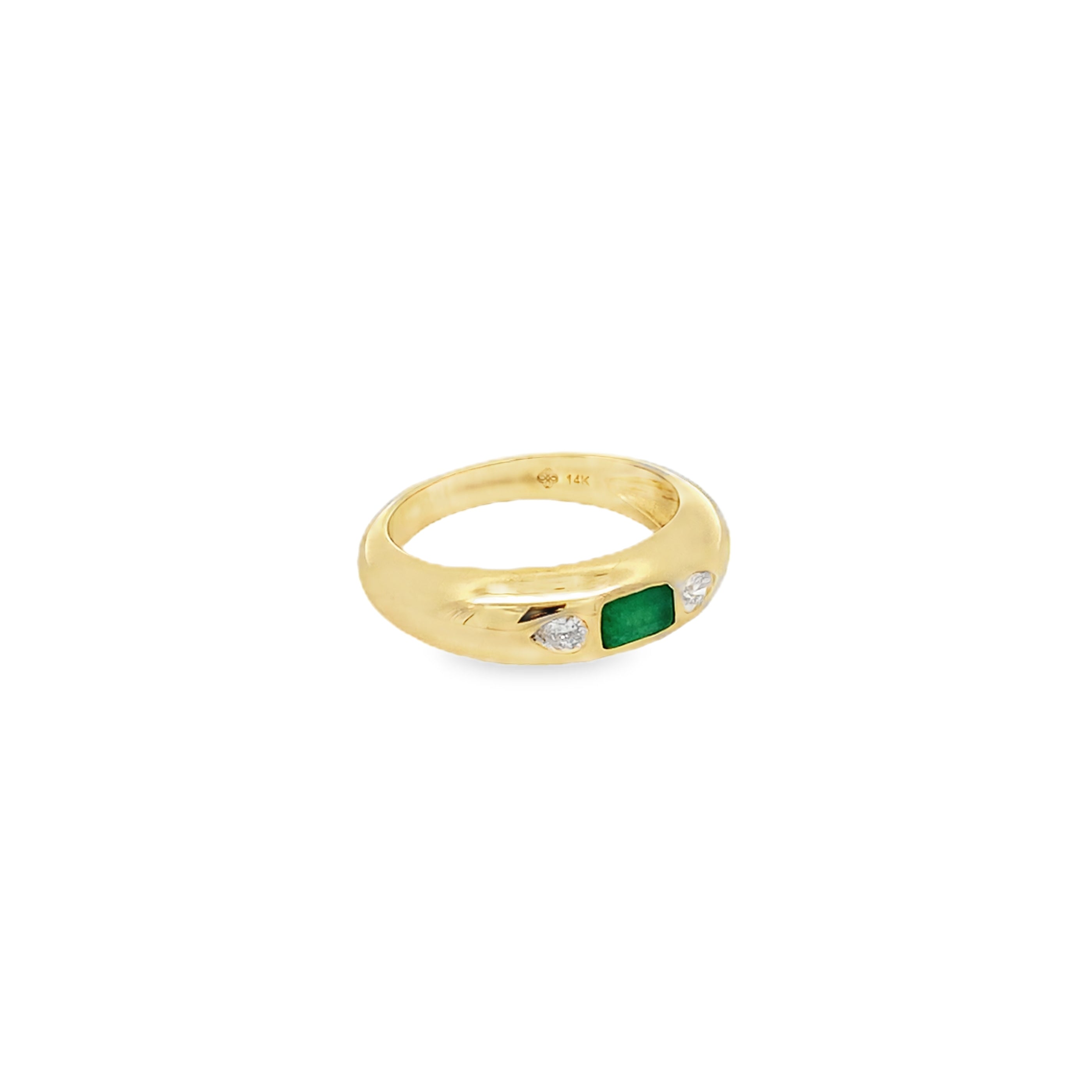Anillo Dome con Esmeralda y Diamantes
