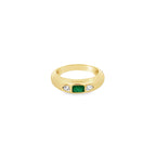 Anillo Dome con Esmeralda y Diamantes