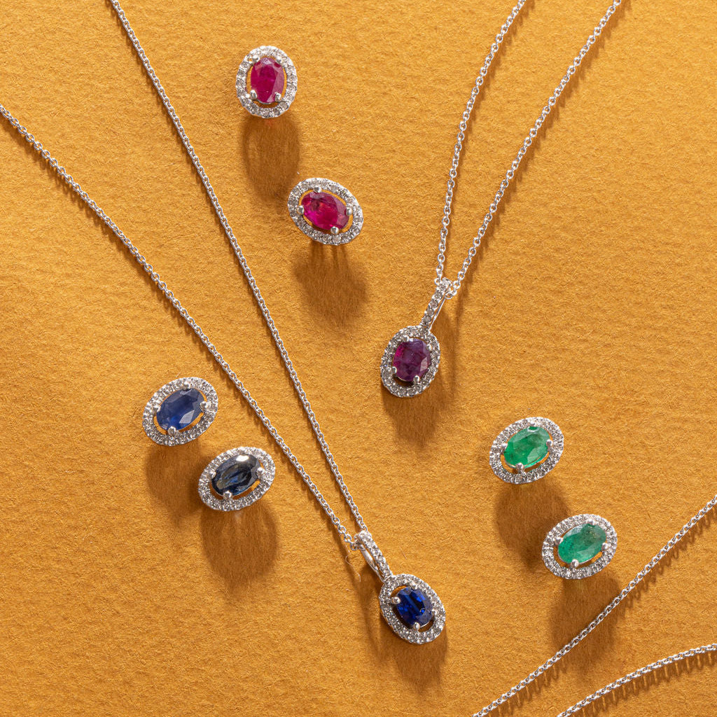 Electra · Aretes con Halo de Diamantes