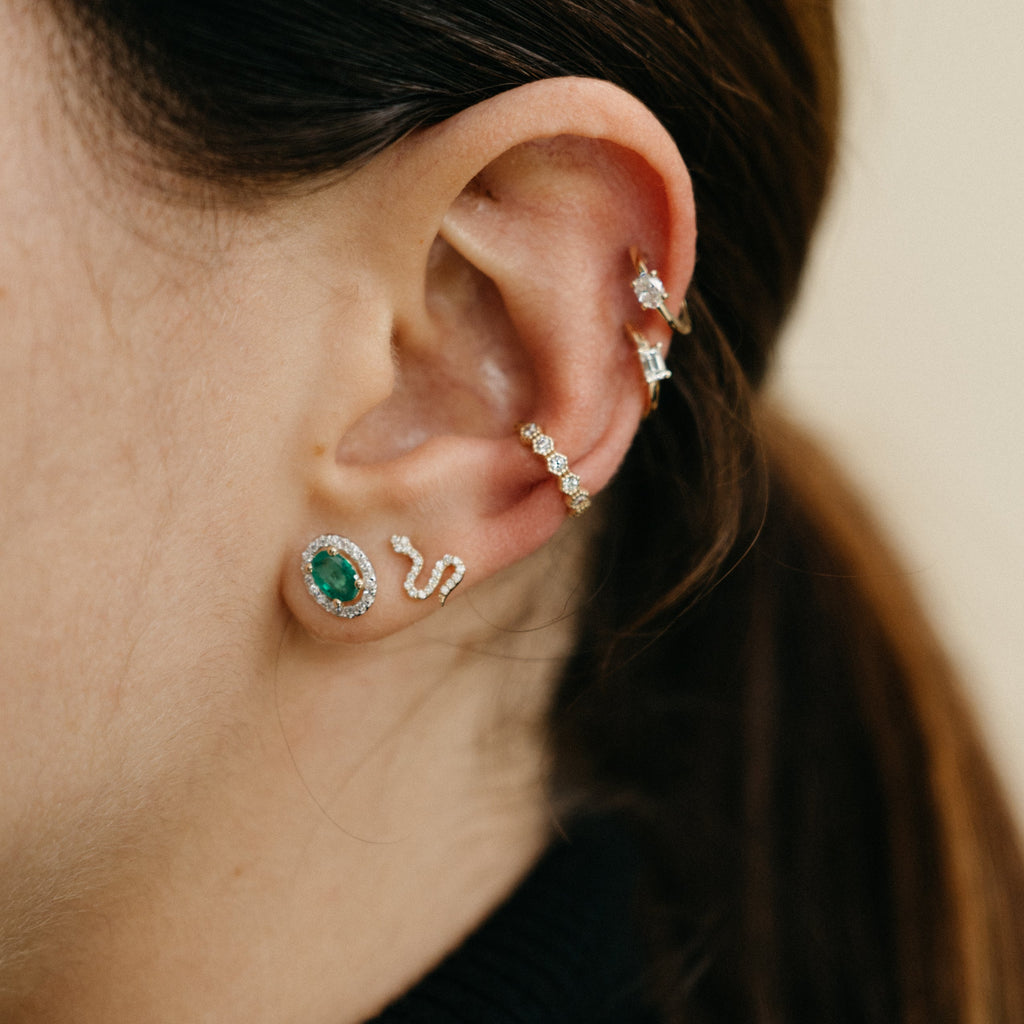 Electra · Aretes con Halo de Diamantes