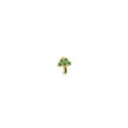 Mushroom Piercing de Oro 14k con Esmeralda