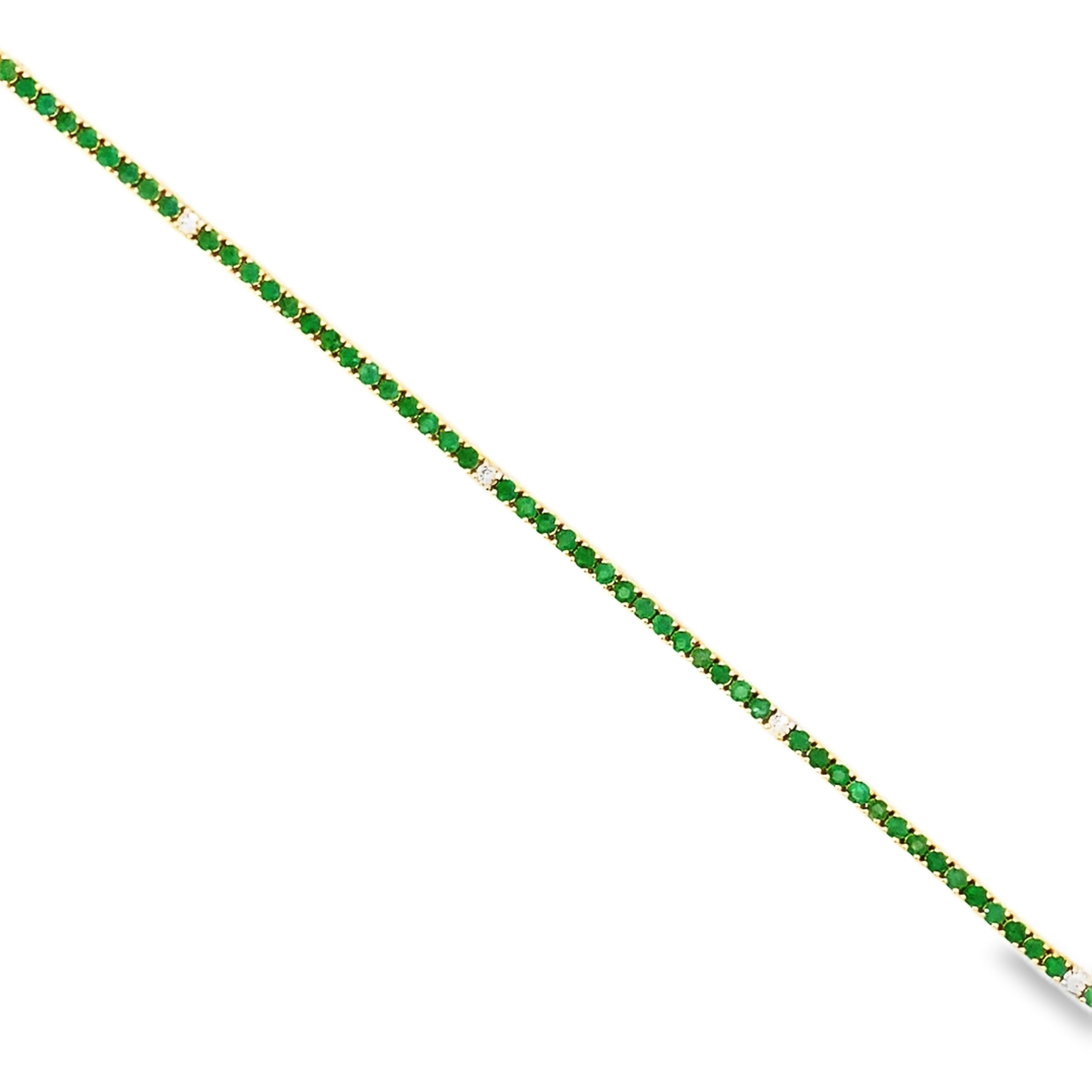 Pulsera Tennis de Esmeraldas Oro 14k