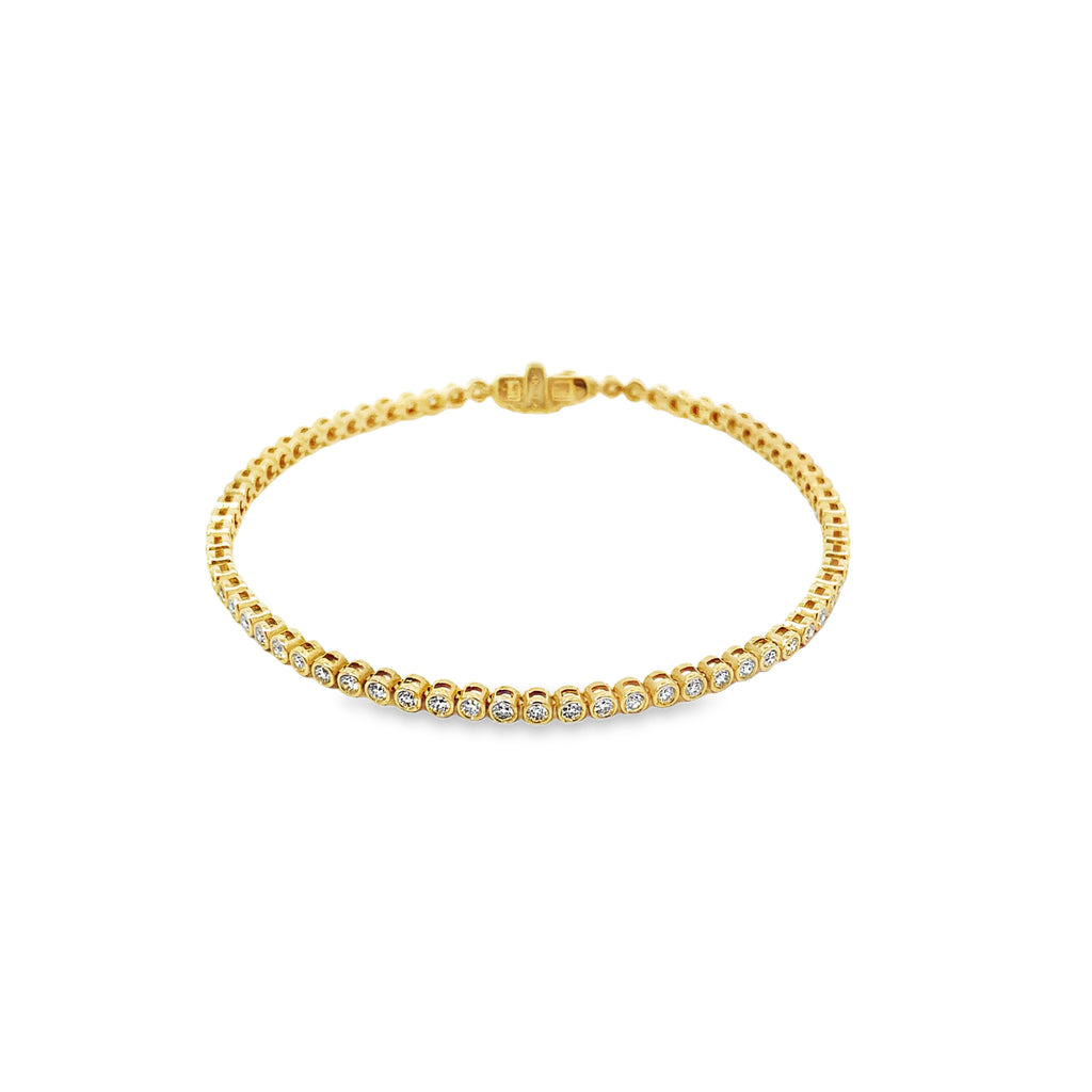Pulsera Tennis en Bisel Oro 14k
