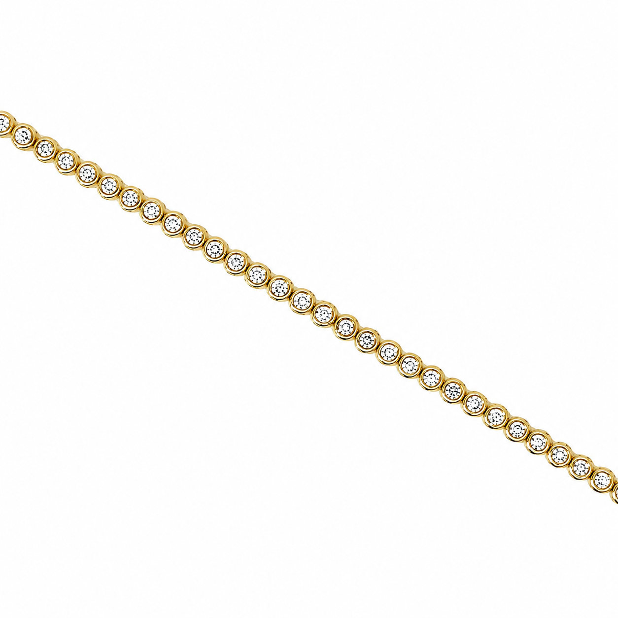 Pulsera Tennis en Bisel Oro 14k
