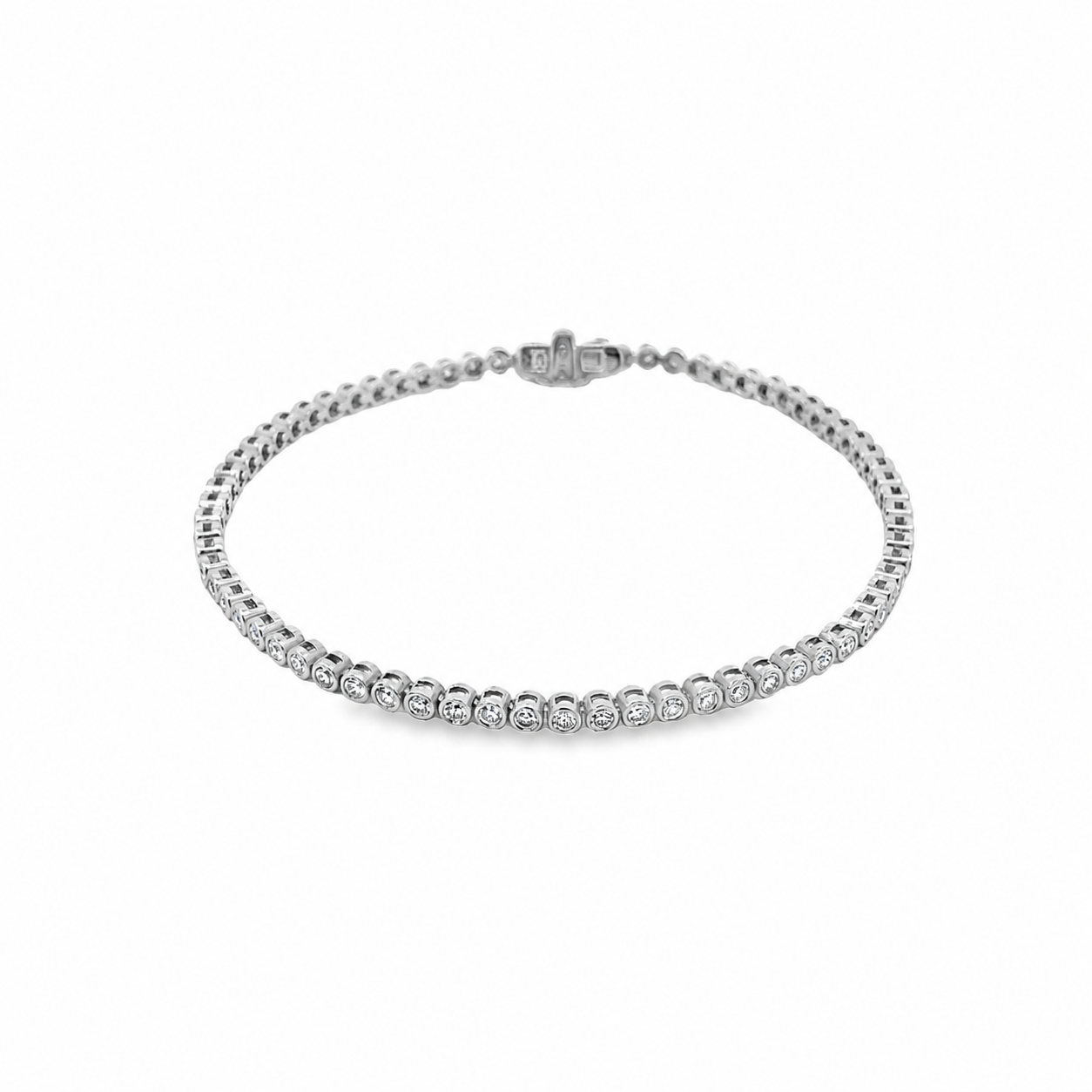 Pulsera Tennis en Bisel Oro 14k