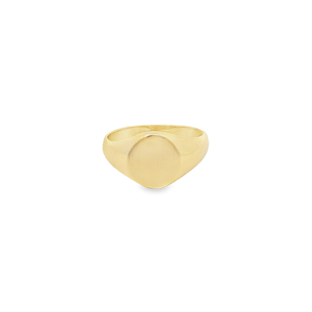 Anillo Signet Redondo en Oro Amarillo 14k